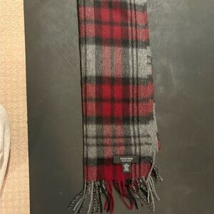 Nordstrom Classic Red and Gray Checkered Scarf